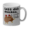 Lass dich drücken, du verrücktes Huhn Kaffeebecher