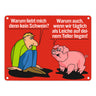 Schweine Metallschild zum Thema Fleischesser und Vegetarier