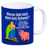 Kaffeebecher zum Thema Fleischesser und Vegetarier mit Schweine Motiv