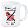 Vegetarier und Fleischesser Kaffeebecher mit Schweine Motiv in rosa