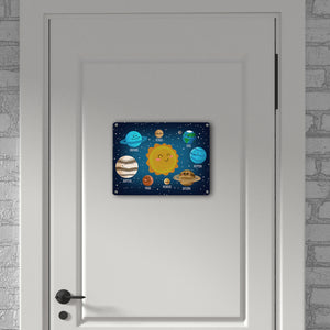 Sonnensystem Metallschild mit niedlichen Planeten