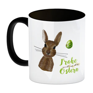 Frohe Ostern Kaffeebecher mit Osterhase und Osterei