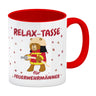 Relax Tasse für Feuerwehrmänner Kaffeebecher mit coolem Bären-Motiv