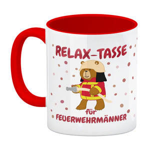 Relax Tasse für Feuerwehrmänner Kaffeebecher mit coolem Bären-Motiv