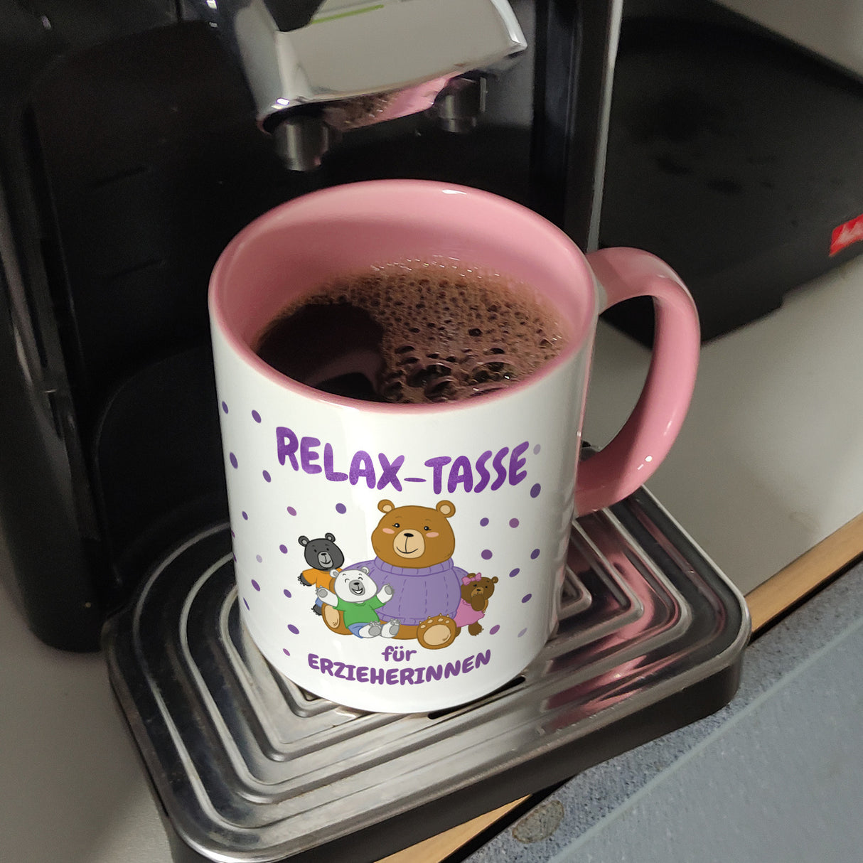 Relax Tasse für Erzieherinnen Kaffeebecher mit süßem Bär-Motiv