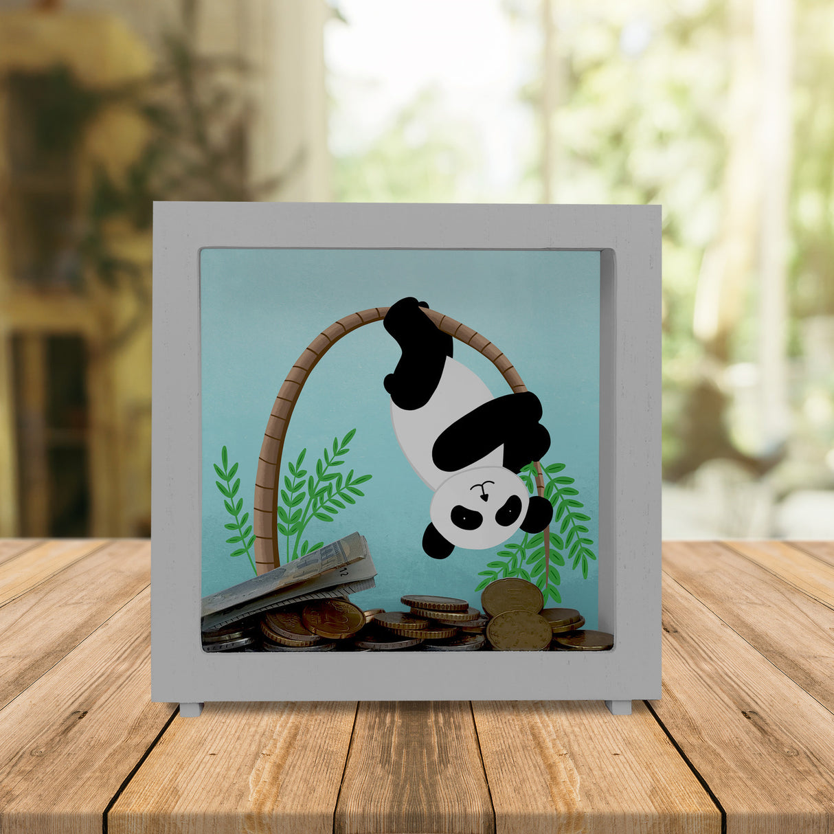 Panda auf Bambus Spardose