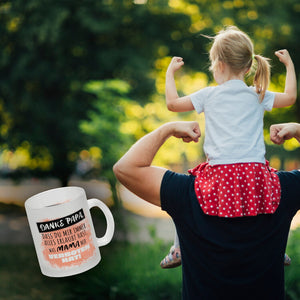 Danke Papa, ... Kaffeebecher in orange mit Spruch für den Vatertag