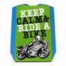 Keep calm & ride a bike Parkscheibe mit Motorrad Motiv in rot