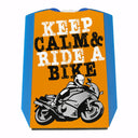 Keep calm & ride a bike Parkscheibe mit Motorrad Motiv in rot