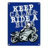 Keep calm & ride a bike Metallschild zum Thema Motorrad fahren