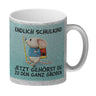 Endlich Schulkind Kaffeebecher mit niedlicher Maus und Spruch