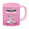 Alles toller mit dem Roller Kaffeebecher in {rosa} mit Rollerfahrerin