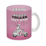 Alles toller mit dem Roller Kaffeebecher in {rosa} mit Rollerfahrerin