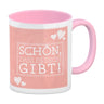 Schön, dass es dich gibt Kaffeebecher in pink mit Herzchen