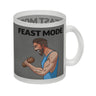 Feast Mode Kaffeebecher mit Bodybuilder Motiv