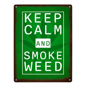 Keep calm and smoke weed Metallschild