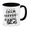 Keep calm & ride a bike Kaffeebecher zum Thema Motorrad fahren