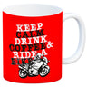 Keep calm & ride a bike Kaffeebecher zum Thema Motorrad fahren