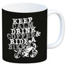 Keep calm & ride a bike Kaffeebecher zum Thema Motorrad fahren