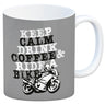 Keep calm & ride a bike Kaffeebecher zum Thema Motorrad fahren