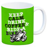 Keep calm & ride a bike Kaffeebecher zum Thema Motorrad fahren