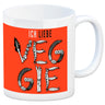 Ich liebe Veggie Kaffeebecher mit Gemüse Motiv in orange