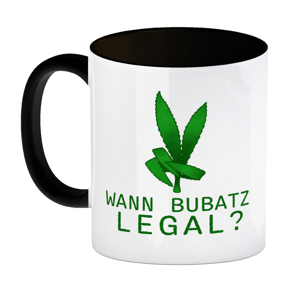 Wann Bubatz legal Kaffeebecher mit Graspflanze