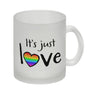 It's just love Kaffeebecher mit Herz in Regenbogenfarben