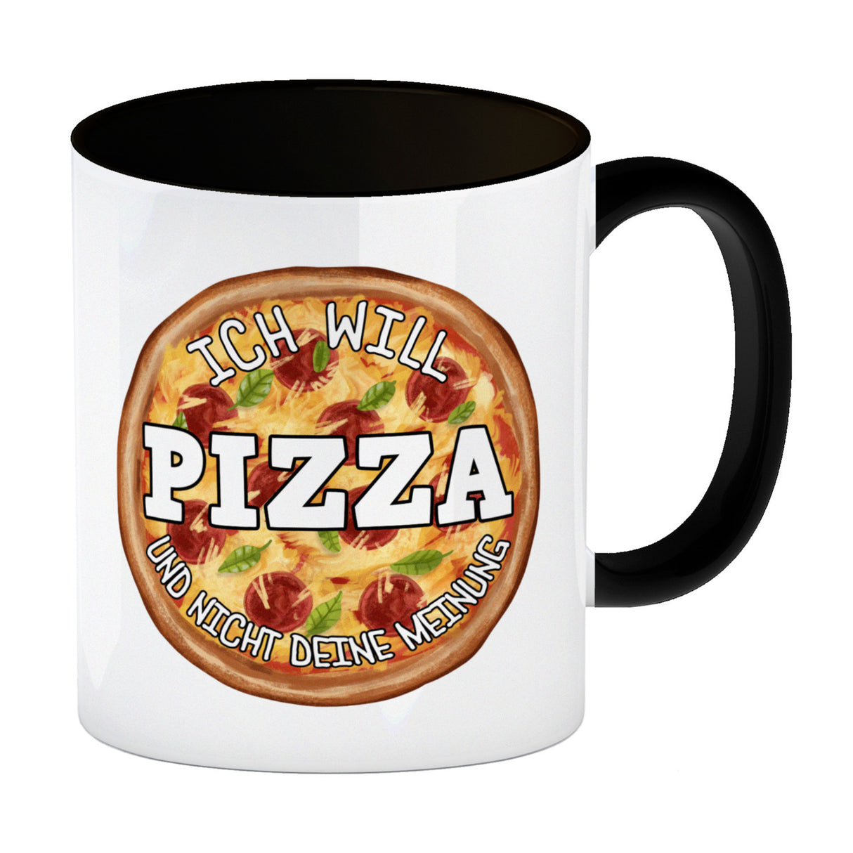 Ich will Pizza und nicht deine Meinung Kaffeebecher