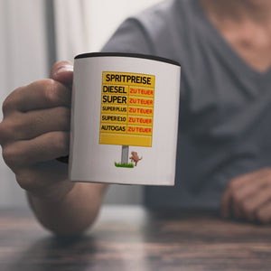 Spritpreise Anzeigetafel Kaffeebecher für Autofahrer