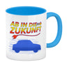 Ab in die Zukunft Elektroauto Kaffeetasse