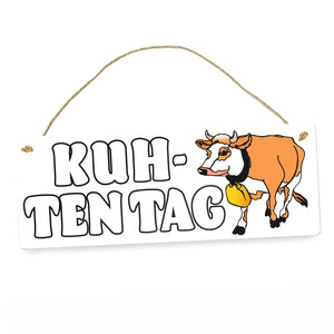 Kuh-ten Tag Metallschild mit Kuh zum Thema Bauernhof