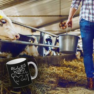Alles wir KUHt Kaffeebecher zum Thema Bauernhof mit Kuh Motiv