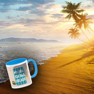 Mir egal ich hab Urlaub Kaffeebecher mit Strandmotiv