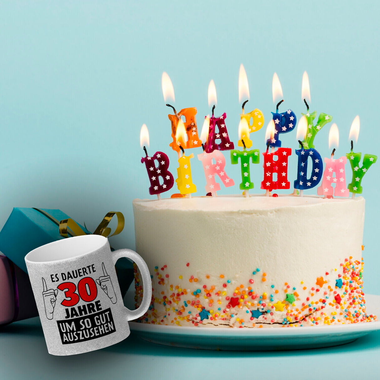 Kaffeebecher für den 30. Geburtstag mit Motiv: Gut aussehen