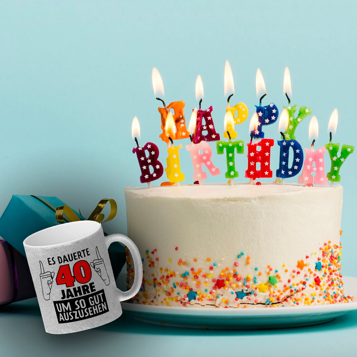 Witziger Kaffeebecher für den 40. Geburtstag mit Motiv: Gutes Aussehen