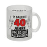 Witziger Kaffeebecher für den 40. Geburtstag mit Motiv: Gutes Aussehen