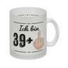 Witziger Kaffeebecher für den 40. Geburtstag mit Motiv: Mittelfinger