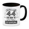 Witziger Kaffeebecher für den 44. Geburtstag mit Motiv: Erfahrung