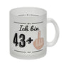 Witziger Kaffeebecher für den 44. Geburtstag mit Motiv: Mittelfinger