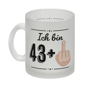Witziger Kaffeebecher für den 44. Geburtstag mit Motiv: Mittelfinger