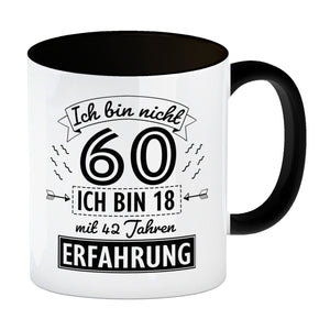 Witziger Kaffeebecher für den 60. Geburtstag mit Motiv: Erfahrung