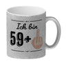 Witziger Kaffeebecher für den 60. Geburtstag mit Motiv: Mittelfinger