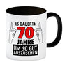 Witziger Kaffeebecher für den 70. Geburtstag mit Motiv: Gutes Aussehen