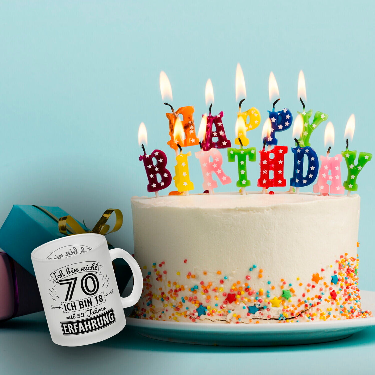 Witziger Kaffeebecher für den 70. Geburtstag mit Motiv: Erfahrung