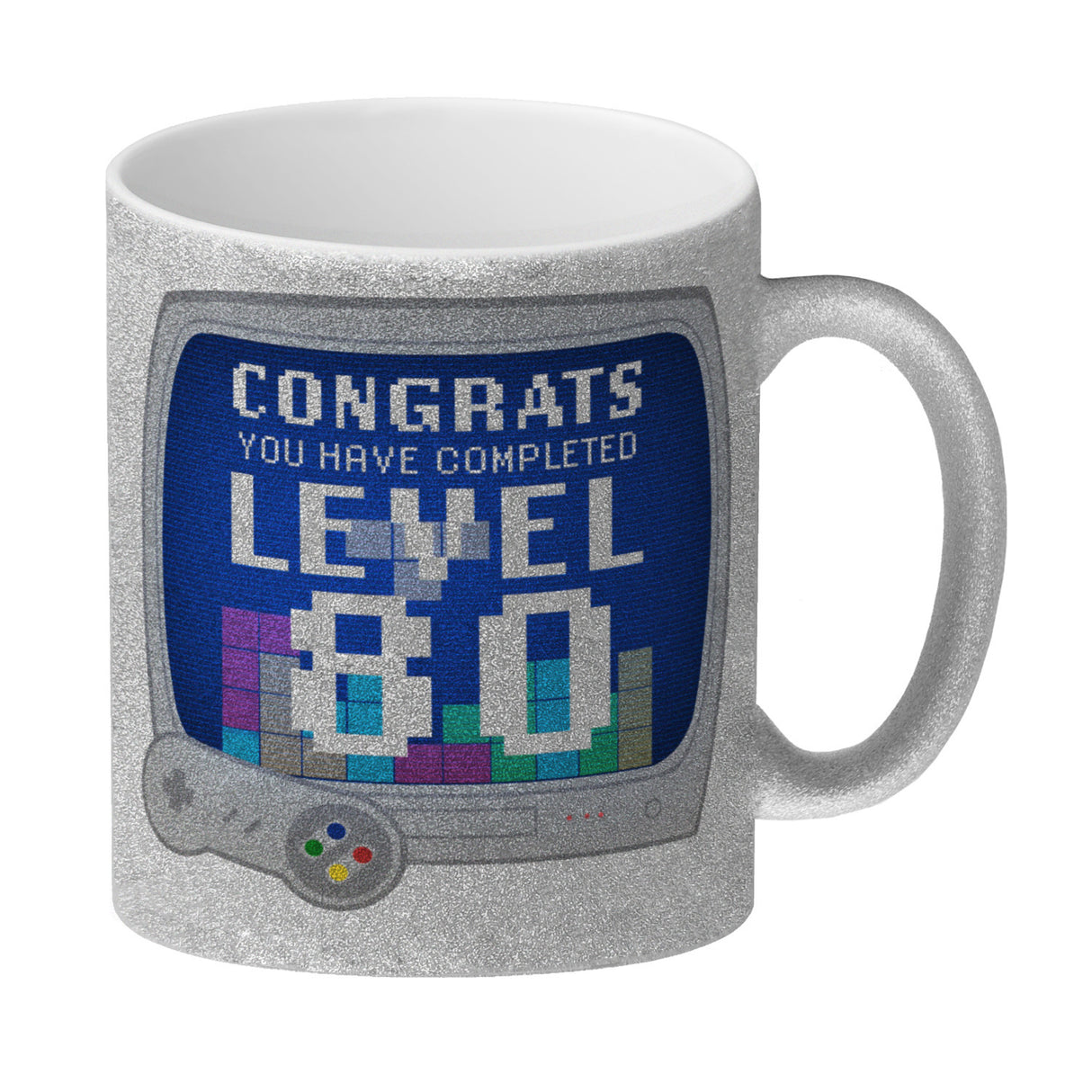 Witziger Kaffeebecher für den 80. Geburtstag mit Motiv: Gamer