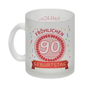 Witziger Kaffeebecher für den 90. Geburtstag mit Motiv: Torte