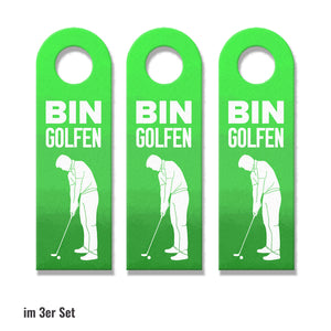Bin Golfen oder bin wieder da Türhänger für Golfspieler