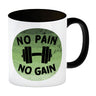 No pain no gain Fitness Kaffeebecher mit Hantel