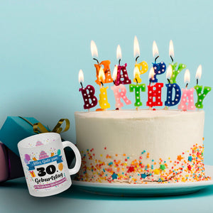 30. Geburtstag Kaffeebecher mit lustigem Spruch: Alles Gute